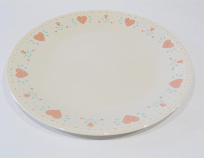 1 Corelle Sandstone FOREVER YOURS 10 1/4" DINNER PLATE Pink Hearts & Floral