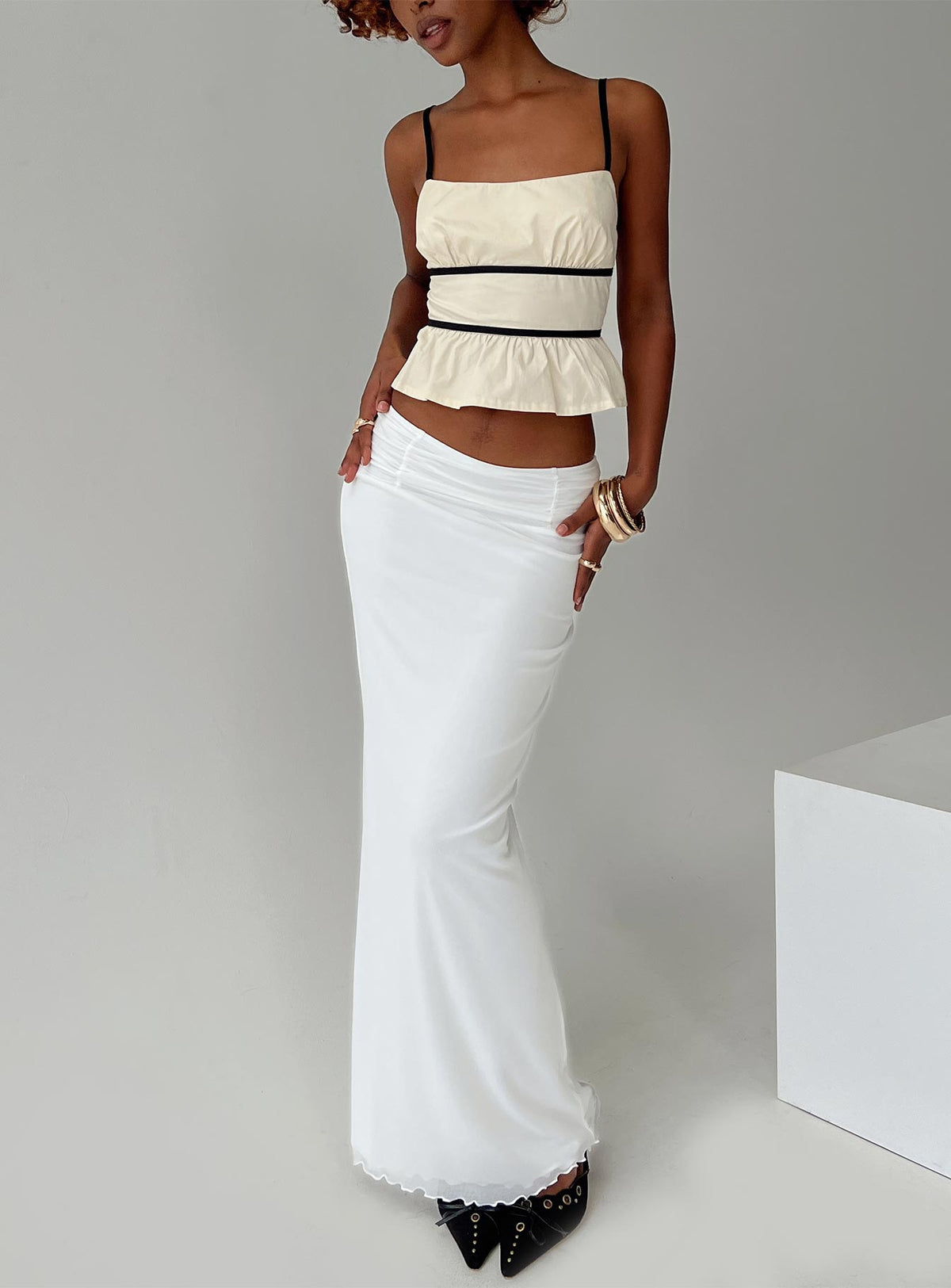 Daxon Top Cream / Black