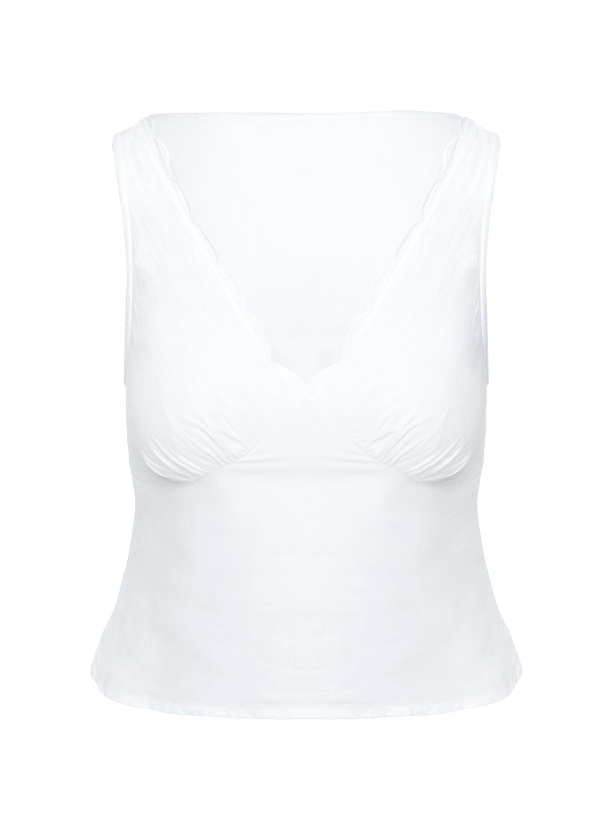 Cappucino Lace Trim Top White
