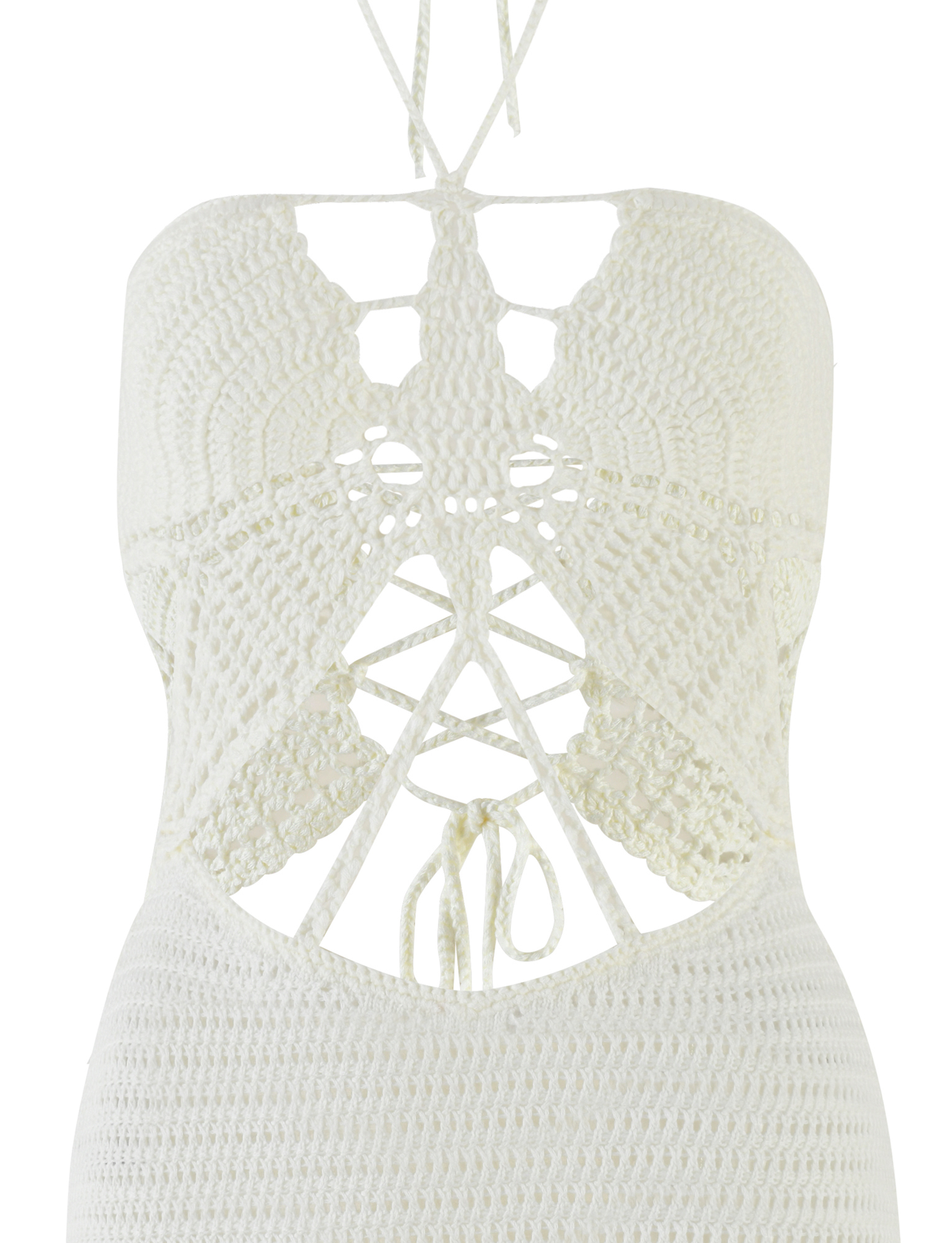 AZADI MINI DRESS - WHITE : CREAM : WHITE