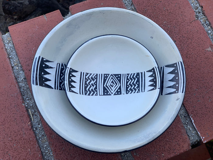 Round bowl - Soapstone Black & White SIZE OPTIONS