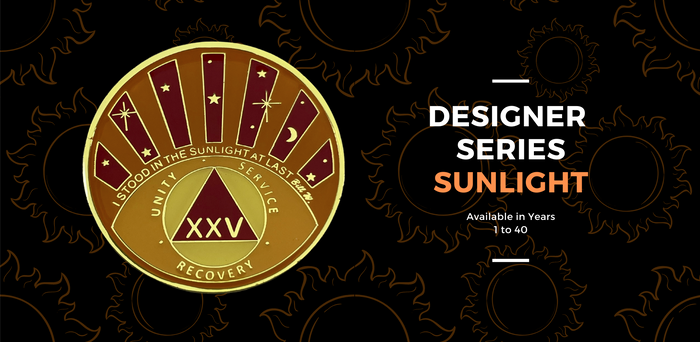 Stood in the Sunlight 22 Year Specialty AA Recovery Medallion - Tri-Plated Twenty-Two Year Chip/Coin