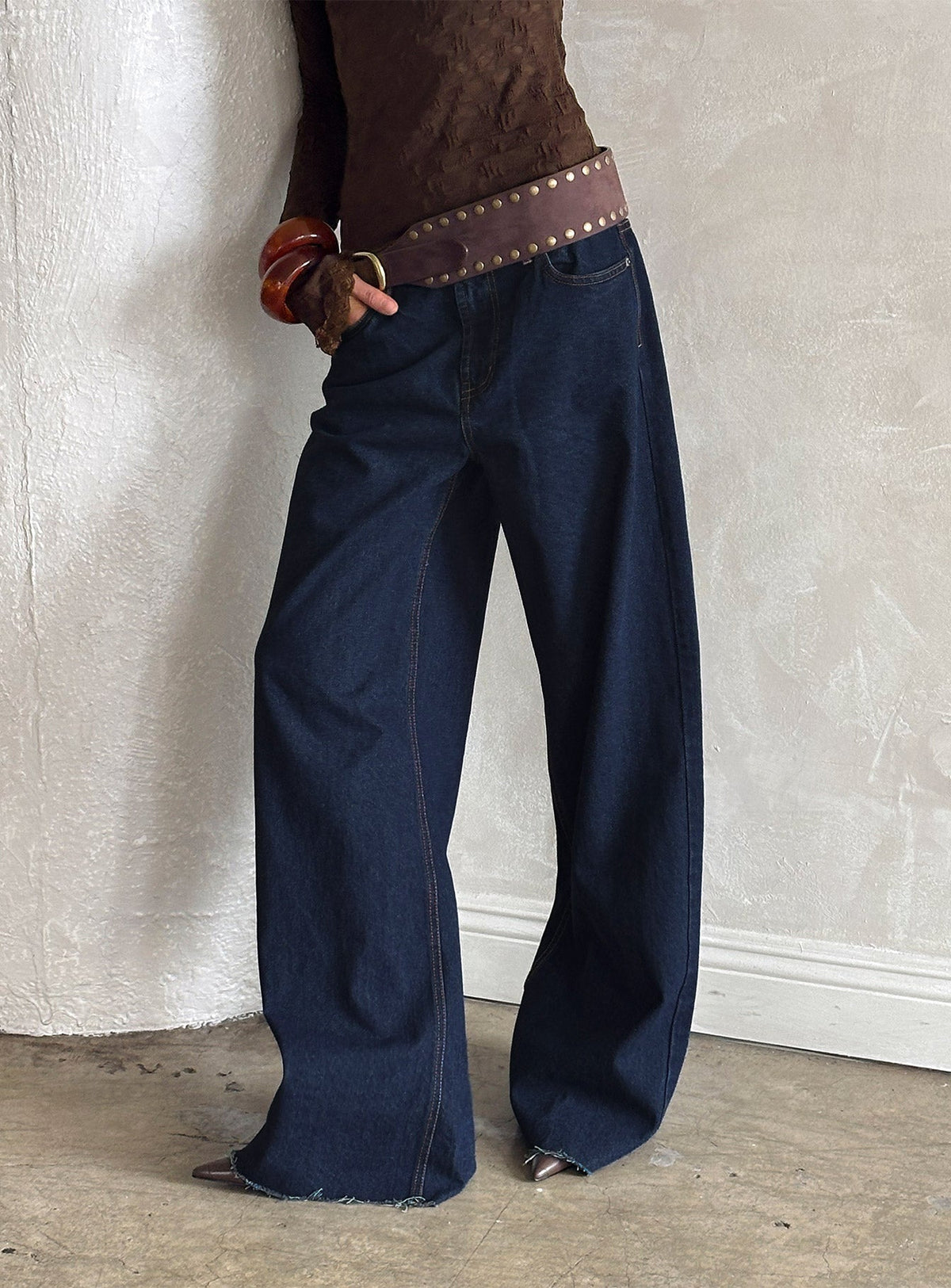 Darla Low Rise Straight Leg Jean Dark Blue Wash