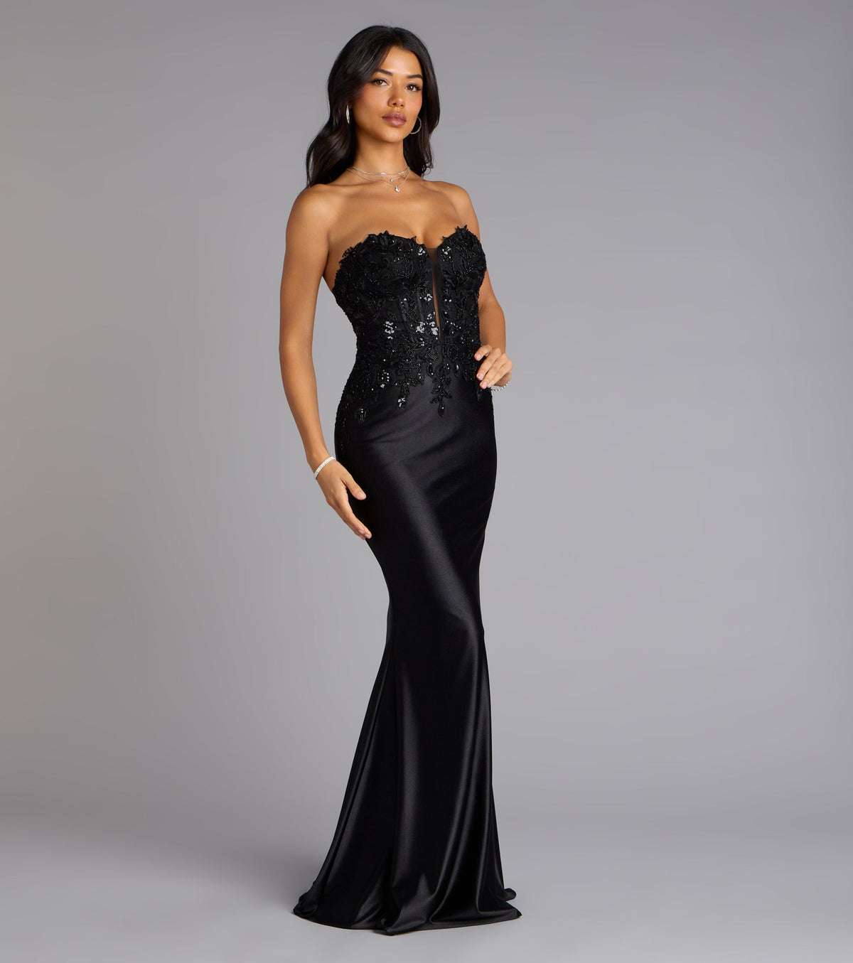 Valeria Satin Lace Corset Mermaid Formal Dress