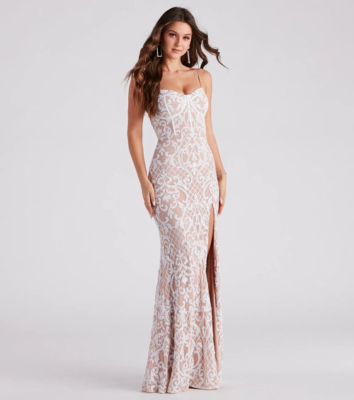 JoJo Sequin Bustier Formal Dress