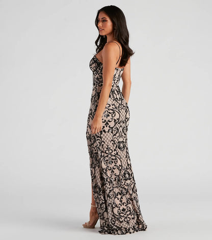 JoJo Sequin Bustier Formal Dress