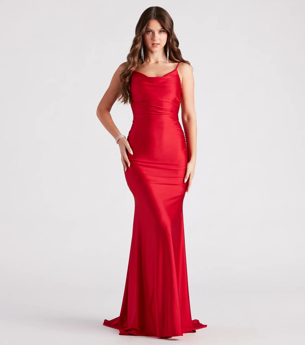 Reagan Formal Satin Low Back Mermaid Dress