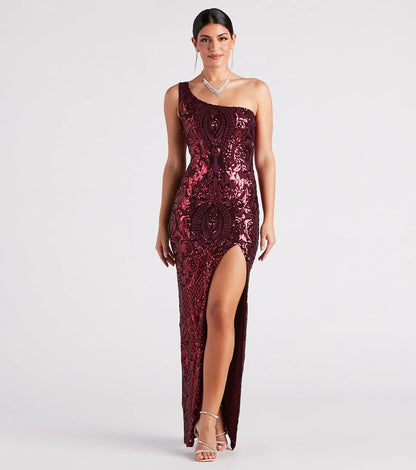 Eris Formal Sequin Scroll Dress