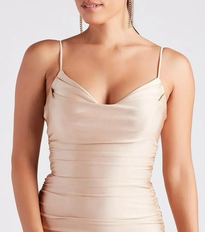 Jamie Formal Cowl Neck Mermaid Dress
