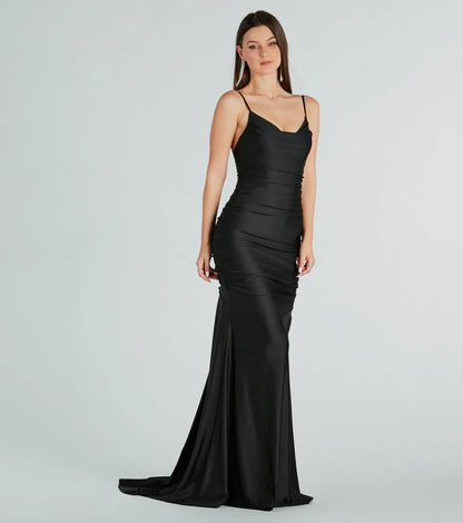 Jamie Formal Cowl Neck Mermaid Dress
