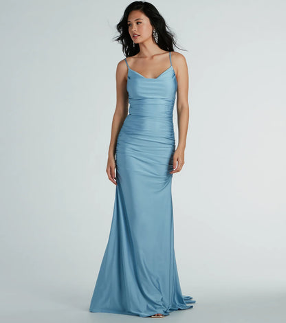Jamie Formal Cowl Neck Mermaid Dress
