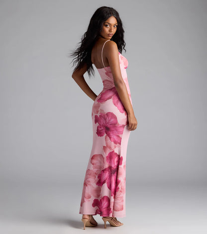 Vacay Muse Floral Mesh Maxi Dress