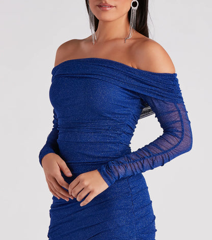 Dazzle The Night Glitter Mesh Mini Dress