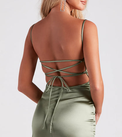 Luxurious Night Satin Midi Dress