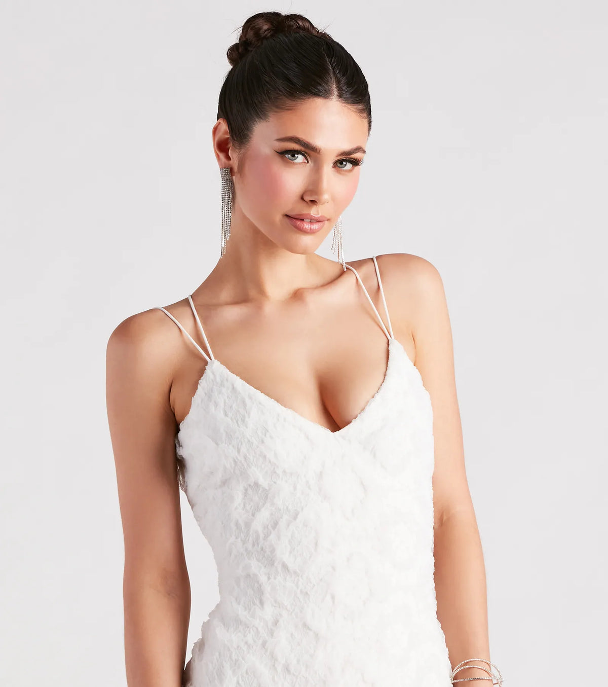 A Lace Romance V-Neck Strappy Dress