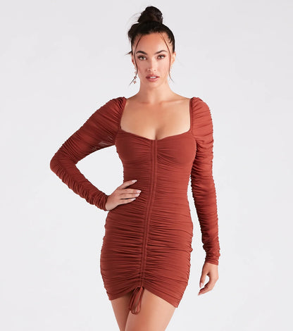 Chic Babe Ruched Mini Dress