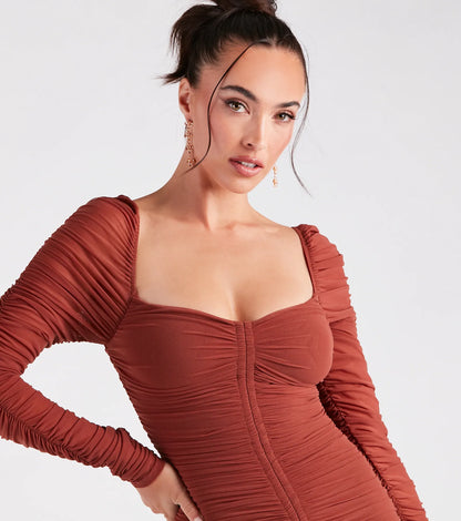 Chic Babe Ruched Mini Dress