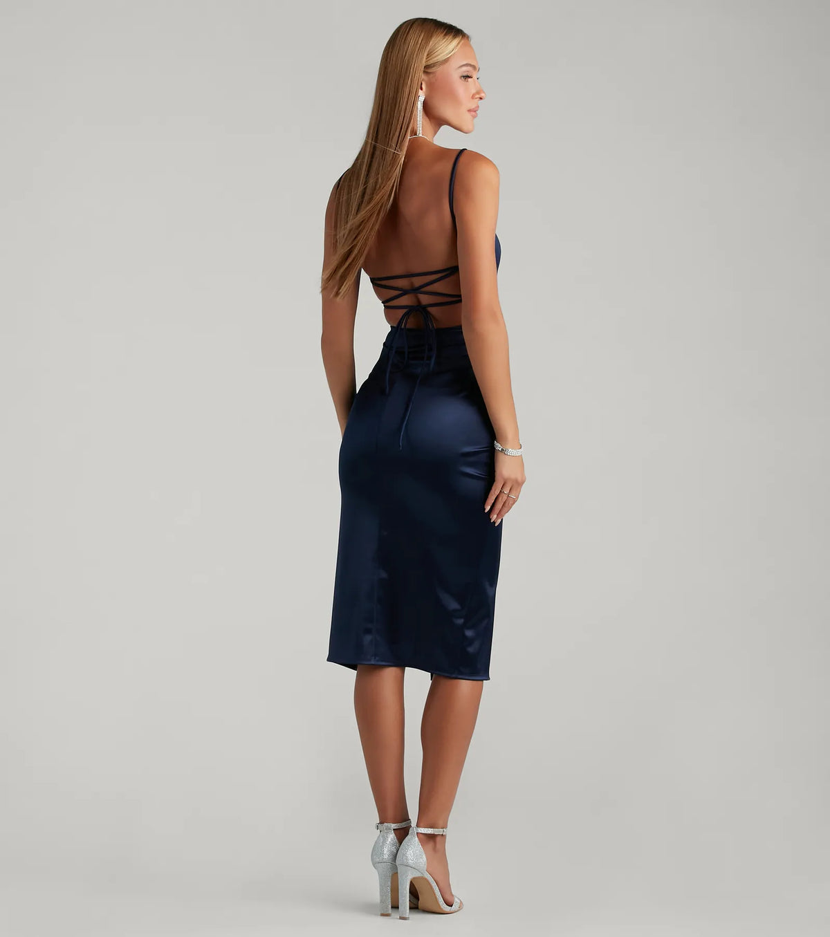 Luxurious Night Satin Midi Dress