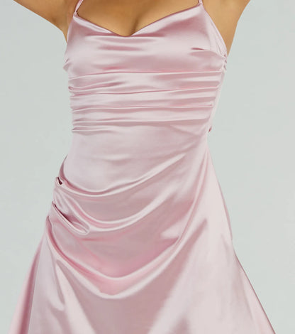 Show Off That Flair Satin A-Line Mini Dress