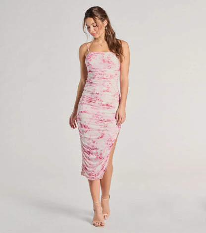 Blossom In Style Mesh Floral Midi Dress