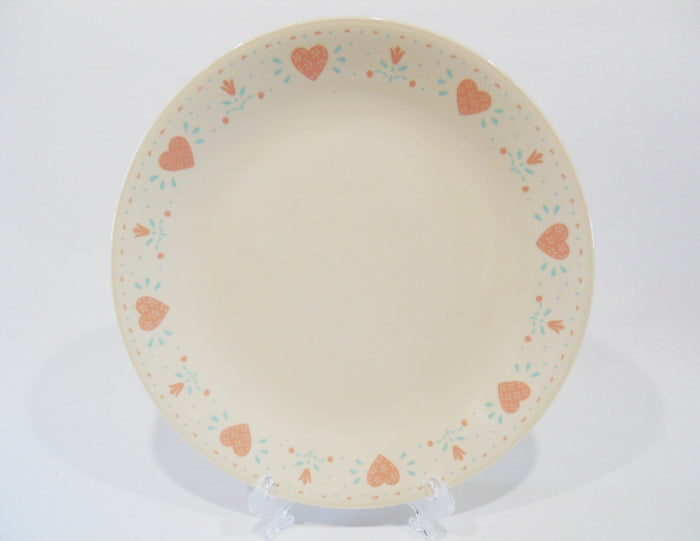 1 Corelle Sandstone FOREVER YOURS 10 1/4" DINNER PLATE Pink Hearts & Floral
