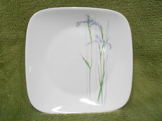 ❤️ 1 CORELLE Square SHADOW IRIS 6.5" BREAD PLATE Appetizer Asian Purple Floral