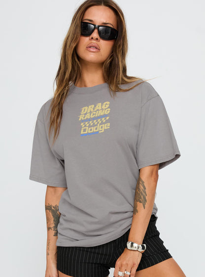 Dodge Racer Oversized Graphic Tee Grey