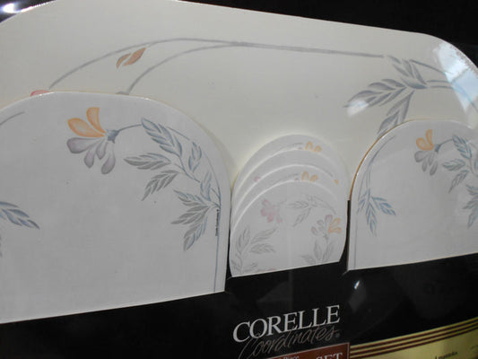 ❤️10-pc CORELLE Coordinates PINK TRIO Tabletop Set PLACEMATS COASTERS HOTPADS