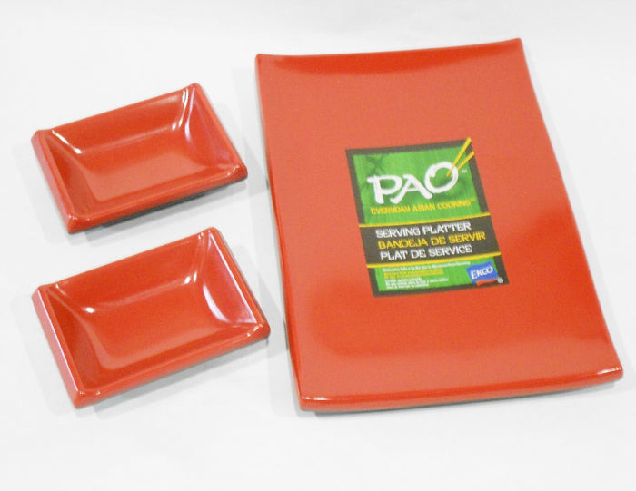 ❤️ 10-pc PAO! ASIAN SUSHI SET Mat Rice Paddle Sauce Dip Dish Platter Chop Sticks