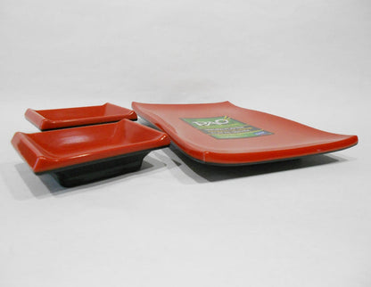❤️ 10-pc PAO! ASIAN SUSHI SET Mat Rice Paddle Sauce Dip Dish Platter Chop Sticks