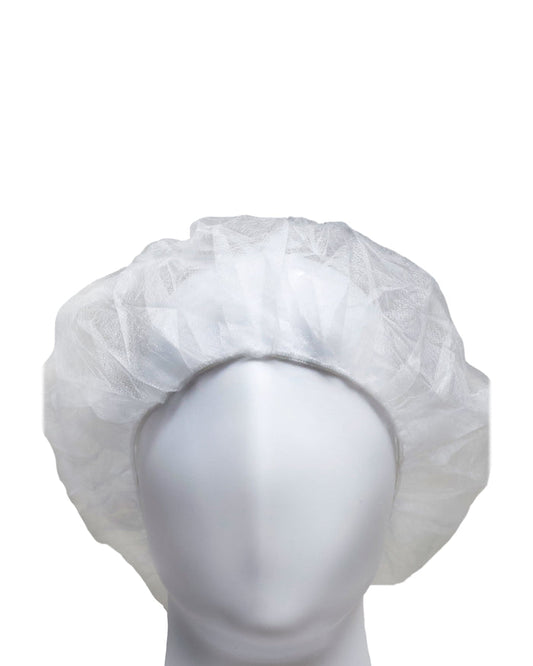 (1000/Case) Novus 24" White Polypropylene Bouffant Caps