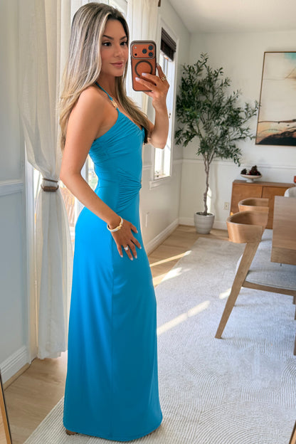 Nina Ruched Halter dress
