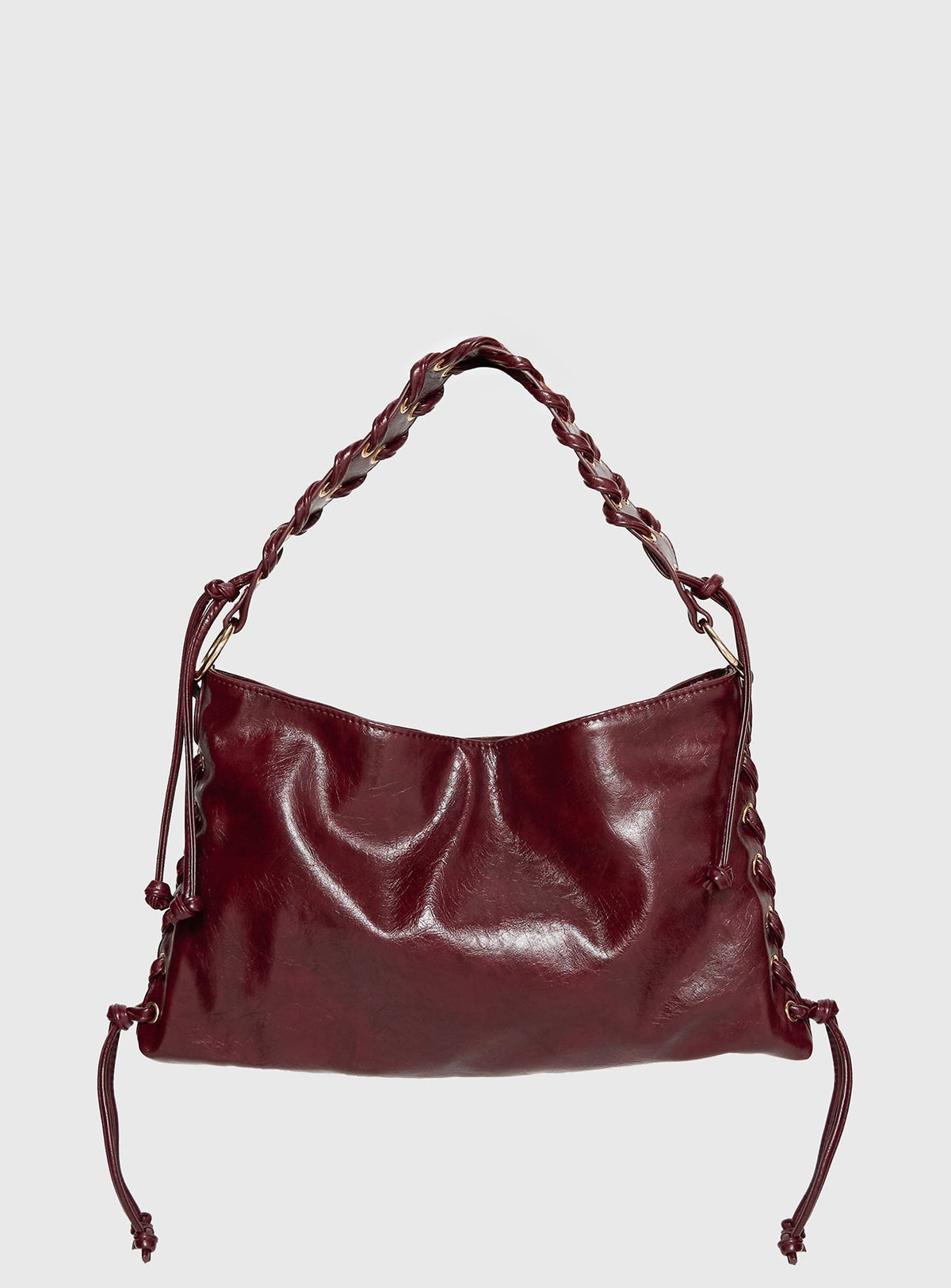 Amadea Tie Detail Shoulder Bag Burgundy