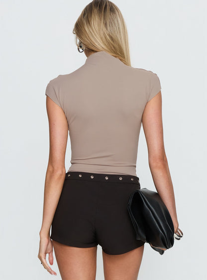 Cailie Mock Neck Bodysuit Grey