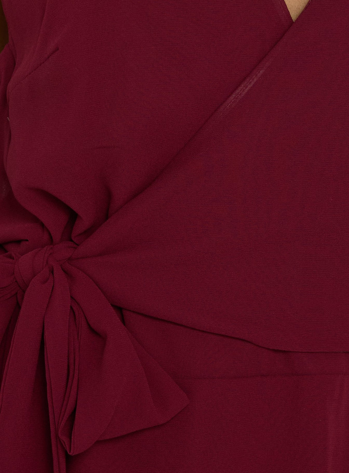 Dream Of Me Wrap Halter Mini Dress Burgundy