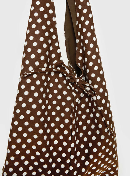 Sunday Sunrise Slouchy Bag Brown Polka