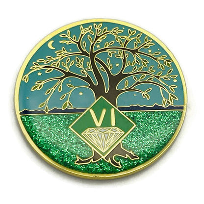 6 Year Tree of Life Specialty Tri-Plated NA Recovery Medallion - Six Year Chip/Coin