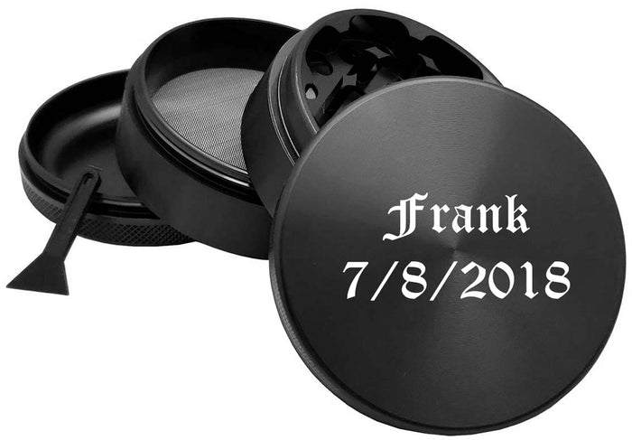 65mm Black Metal Spice Herb 4 Part Grinders