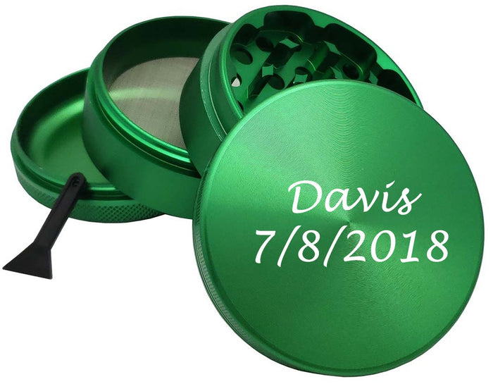 65mm Green Metal Spice Herb 4 Part Grinders