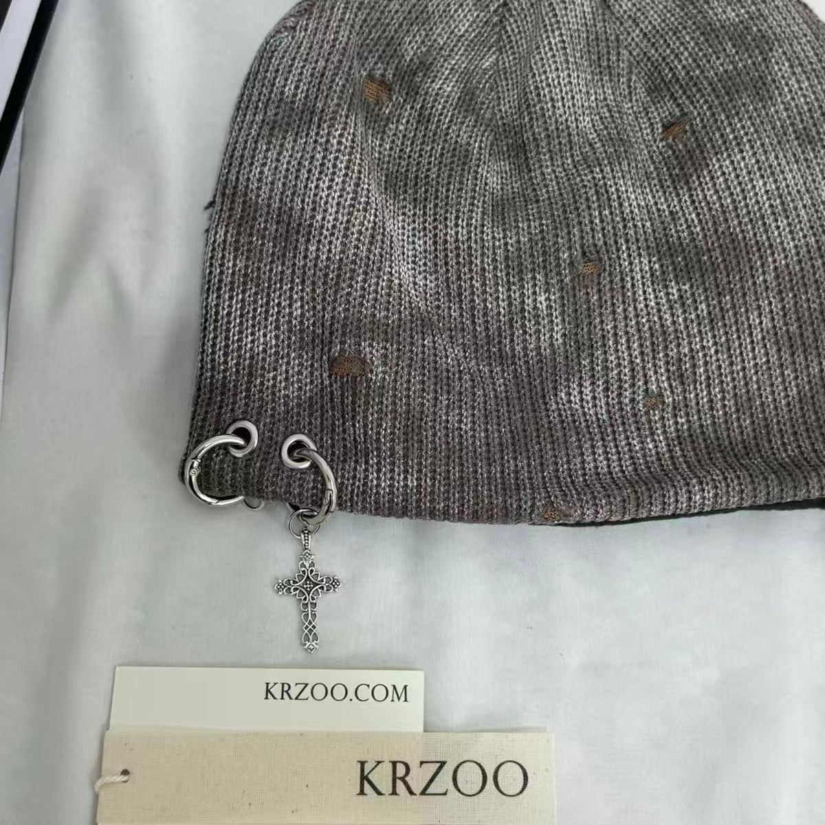 Distressed Ripped Knit Hat