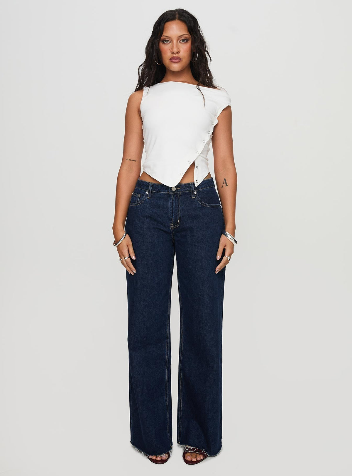 Darla Low Rise Straight Leg Jean Dark Blue Wash