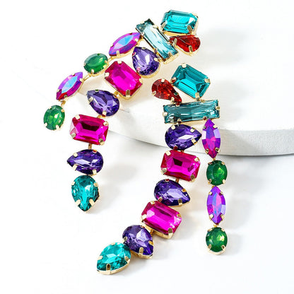 Sparkly Diamond Alloy Geometric Earrings