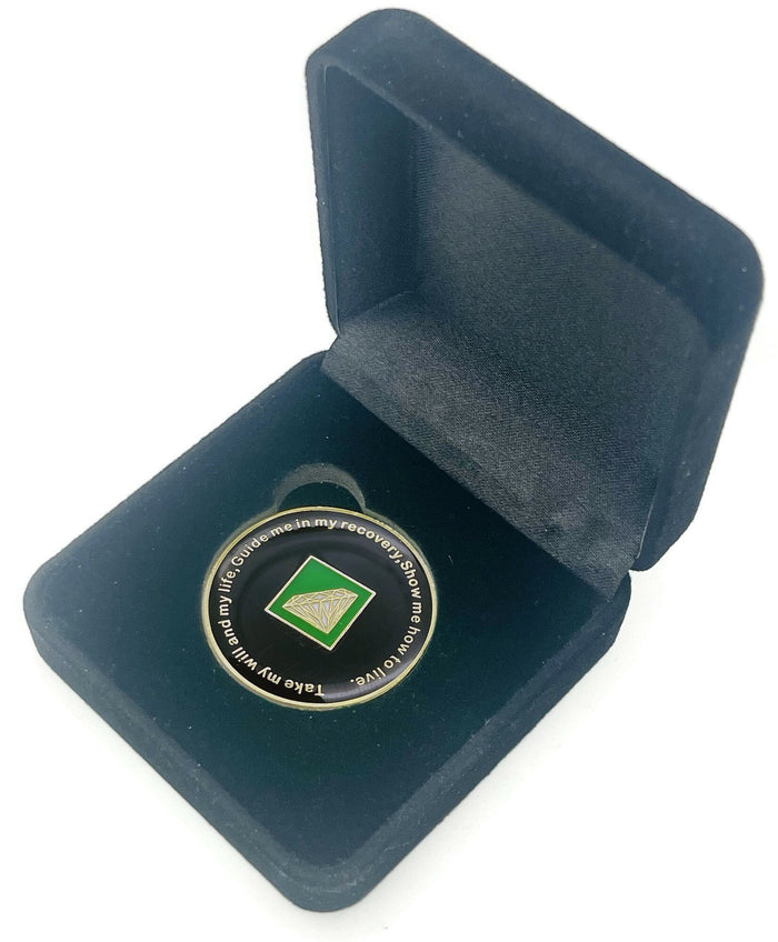 9 Year Tree of Life Specialty Tri-Plated NA Recovery Medallion - Nine Year Chip/Coin + Velvet Case