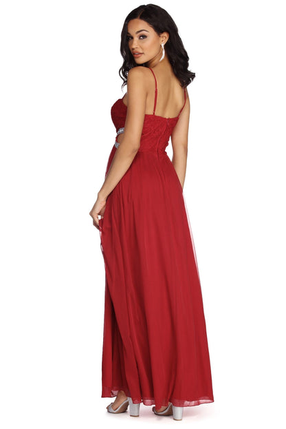 Anya Formal Lace And Gemstone Dress