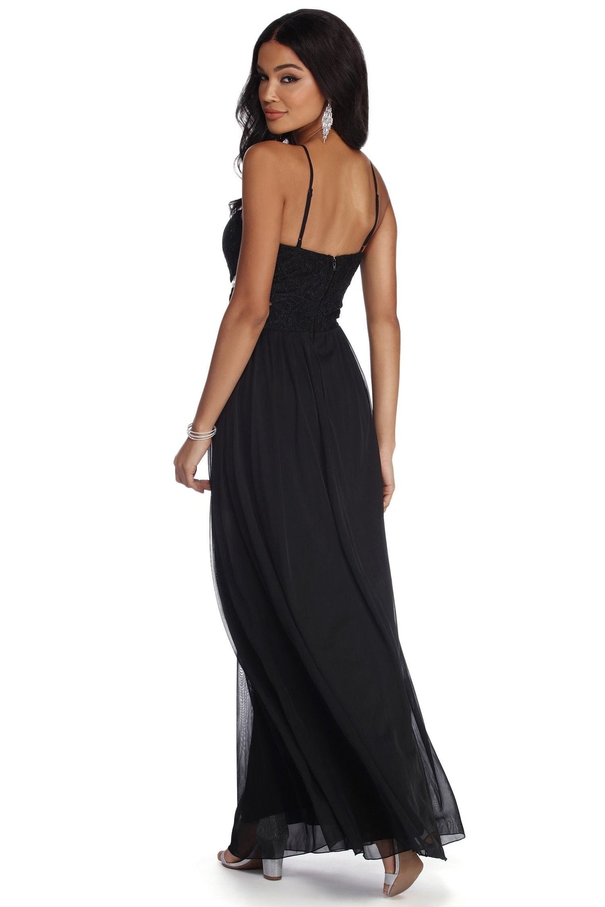 Anya Formal Lace And Gemstone Dress