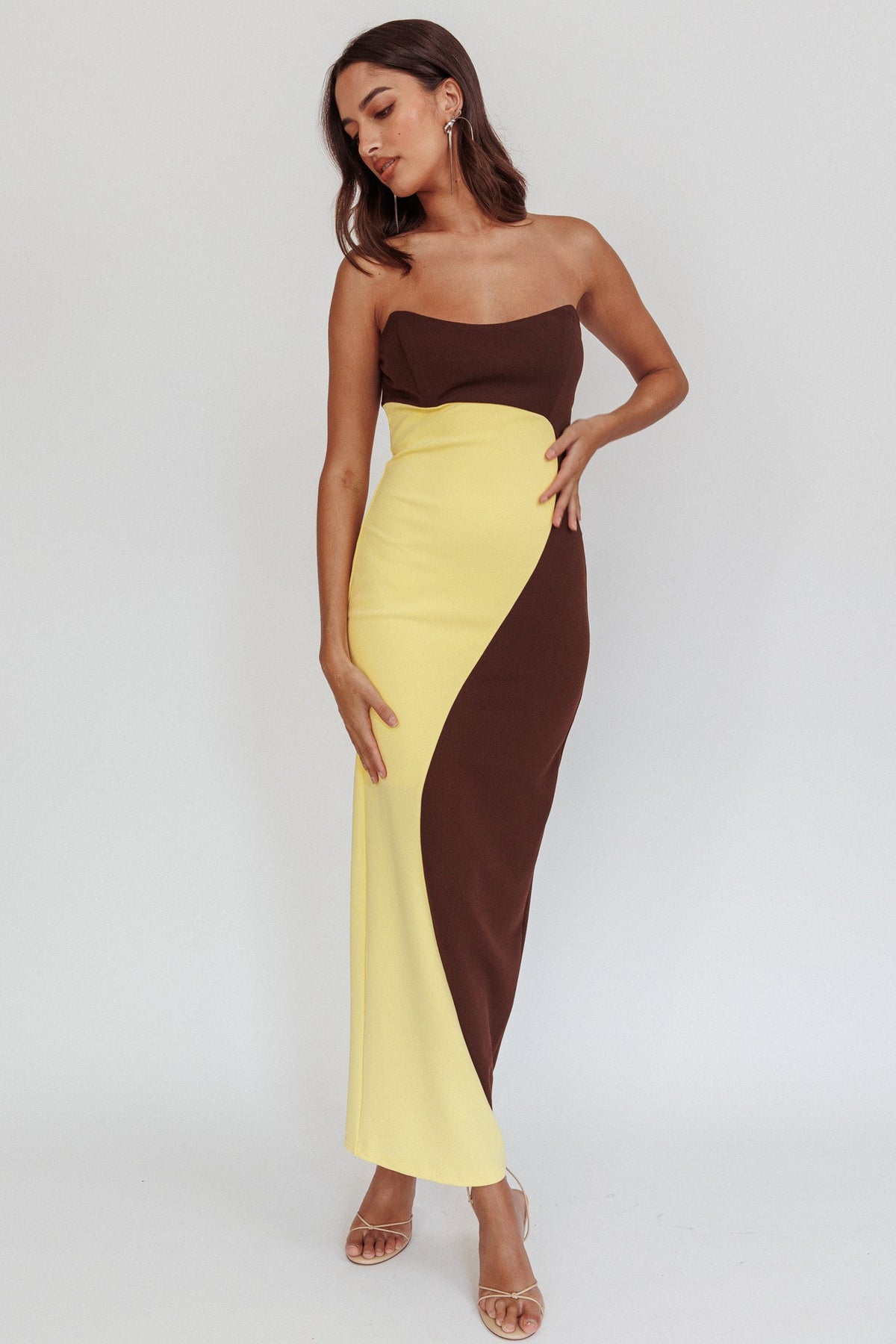 Regent Strapless Maxi Dress Cedar Yellow