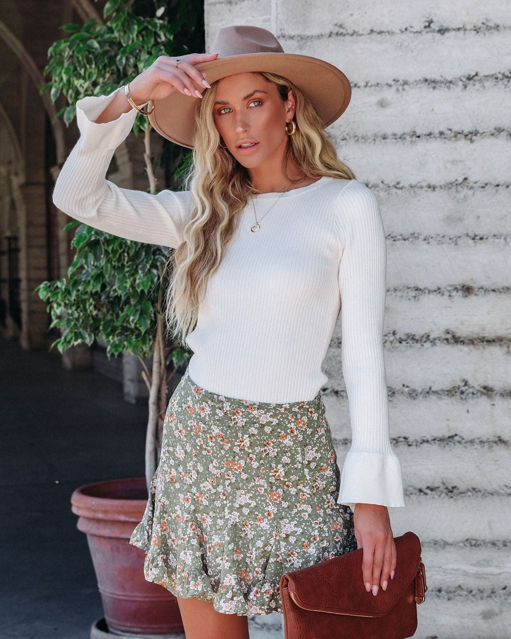 Cassie Floral Chiffon Skort