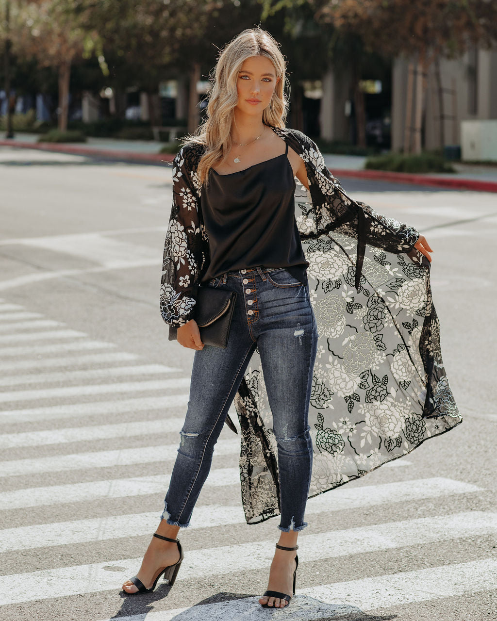 Caught A Vibe Velvet Burnout Duster