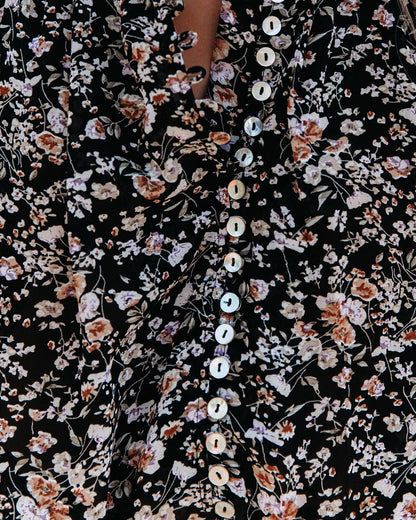 Elmore Floral Button Down Crop Blouse