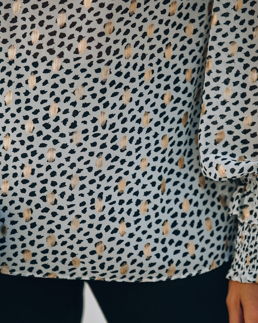 Good As Gold Smocked Ruffle Blouse